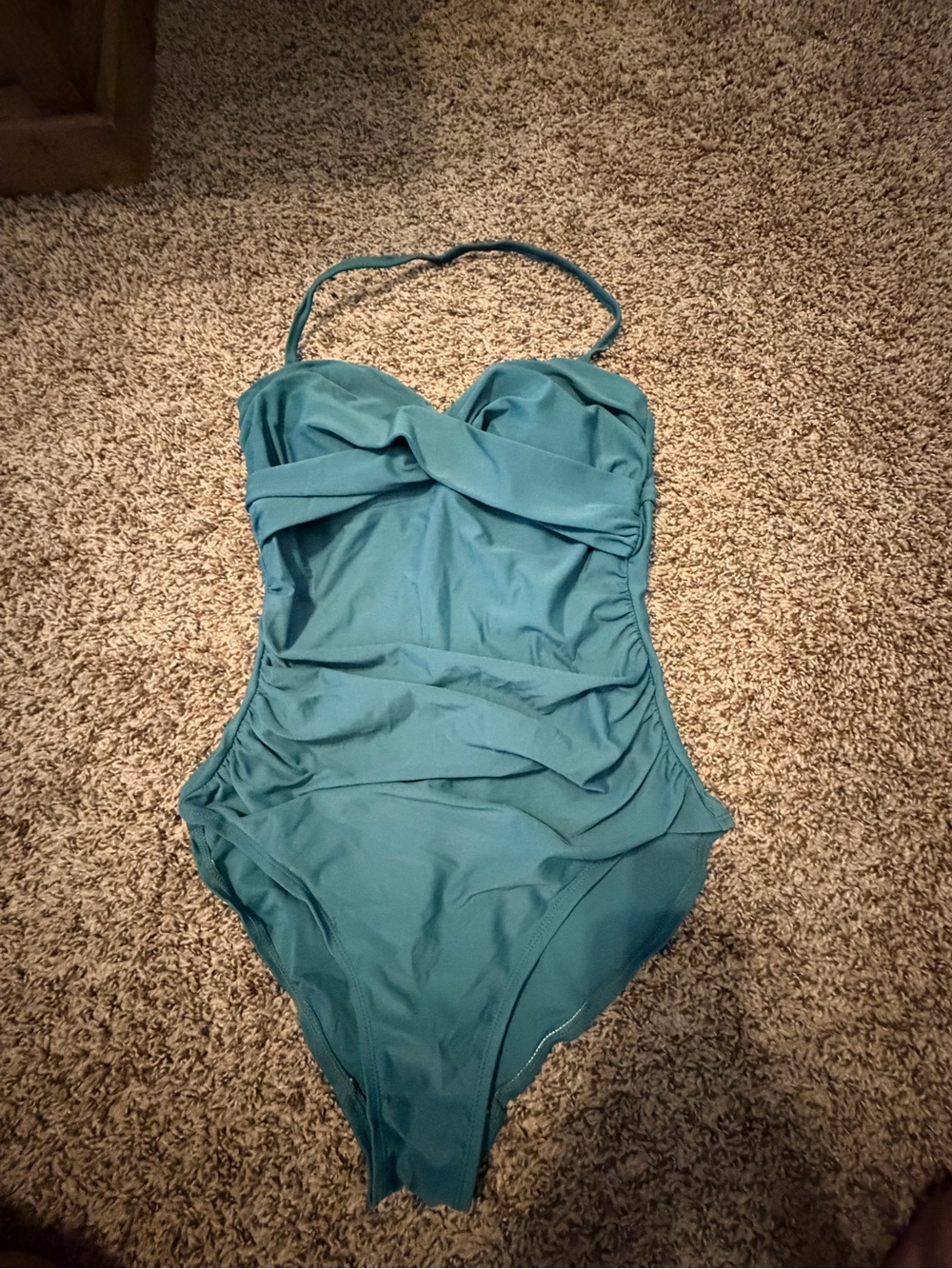 Women’s Teal One-Piece Swimsuit with Twist Front